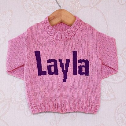 Intarsia - Layla Moniker Chart - Childrens Sweater