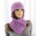 Women's Hat & Cowl Neck Warmer "Lavender Field"