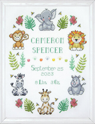 Design Works In the Jungle Sampler Cross Stitch Kit - 11 x 14 Sampler