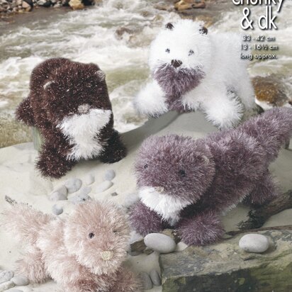 Otters in King Cole Tinsel Chunky & King Cole Dollymix DK/Pricewise DK - 9078pdf - Downloadable PDF