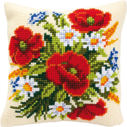 Vervaco Cross Stitch Cushion Kit Flowers Cross Stitch Kit