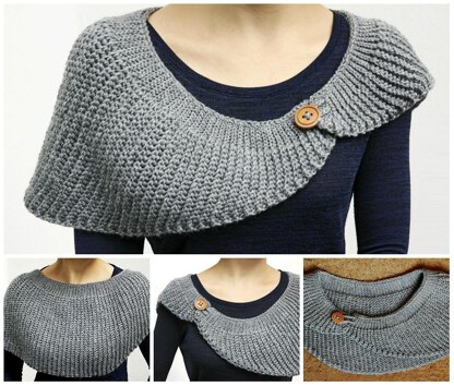 Knit-Look Half Moon Crochet Shawl. English and German Pattern
