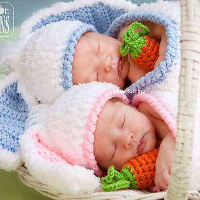 Bunny Rabbit Baby Hat with Carrot and Cocoon Set