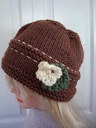 680 KNITTED Taupe Hat, baby to adult