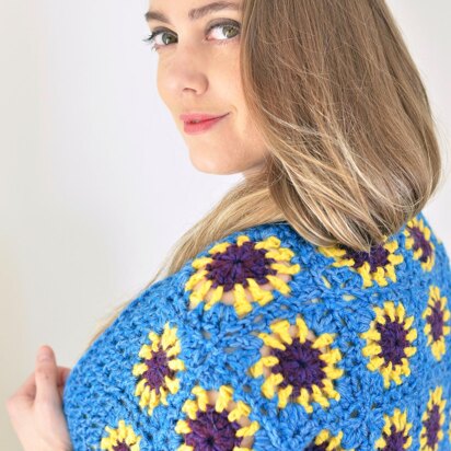 Atomic Sunflowers crochet cardigan