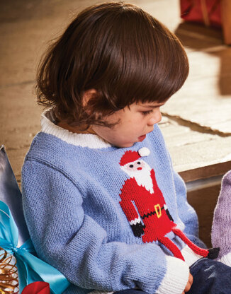 Santa Jumper in Sirdar Snuggly Replay DK - 2604 - Downloadable PDF