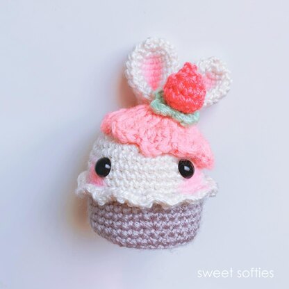 Bunny Rabbit Strawberry Cupcake