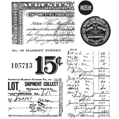 Stampers Anonymous Tim Holtz Cling Stamps 7"X8.5" - Etcetera