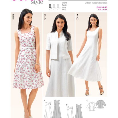 Burda Women's Dress & Jacket Sewing Pattern B6687 - Paper Pattern, Size 10-24