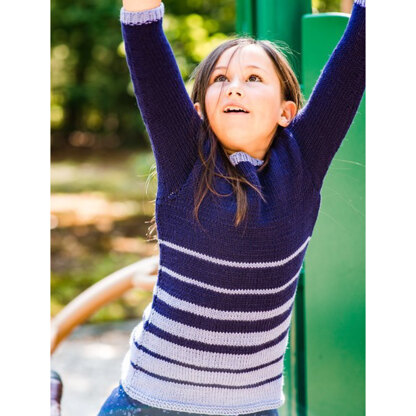 868 Blueberry Smoothie - Sweater Knitting Pattern for Kids in Valley Yarns Conway