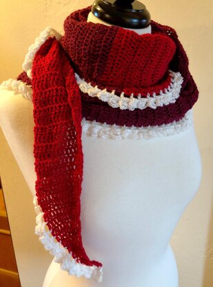 Mrs. Claus Shawl Easy Crochet Pattern