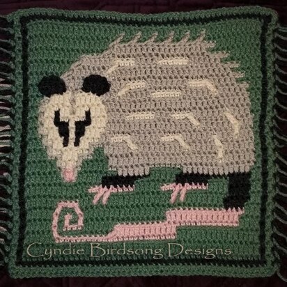 Woodland Mosaic Crochet Square - Pepper the Possum