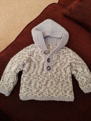 Baby sweater with hood