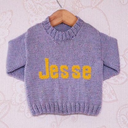 Intarsia - Jesse Moniker Chart - Childrens Sweater