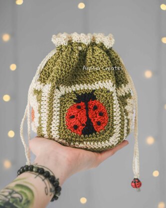 Ladybug and Daisy Drawstring Pouch