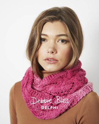 "Lace Cowl" - Cowl Knitting Pattern For Women in Debbie Bliss Delphi