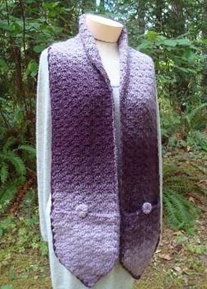 Shell Stitch Pocket Scarf - PA-328