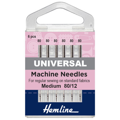 Hemline Sewing Machine Needles - Universal - Medium 80/12 - 5 Pieces