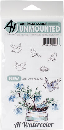 Art Impressions Watercolor Cling Rubber Stamps - Birds