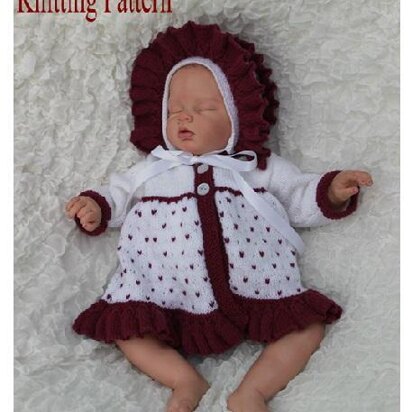 Knitting pattern baby jacket and hat  #340