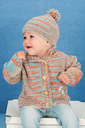 Jacket and Hat in Rico Baby Cotton Soft Prints DK and Soft DK - 398 - Leaflet