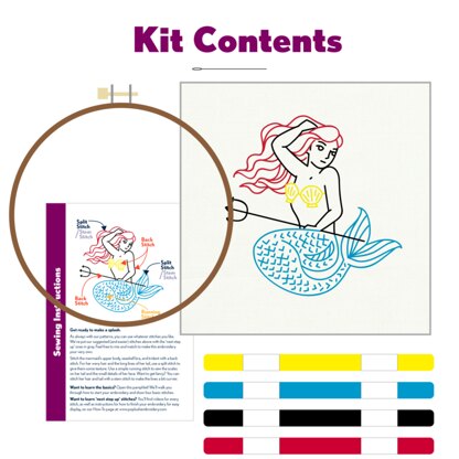 PopLush Mermaid Embroidery Kit - 5in