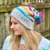 Grey and Rainbow Slouchy Hat