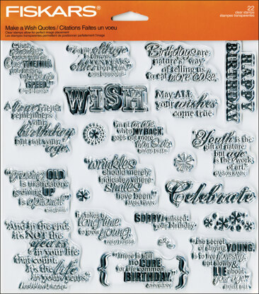 Fiskars Quote Clear Stamps 8"X8" - Make A Wish