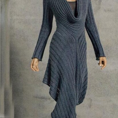 Knit Maxi LONG SLEEVE  Shawl Collar Ribbed Dress.