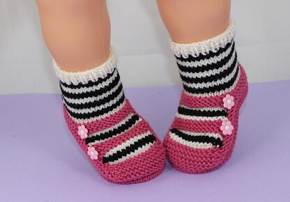 Childrens Stripe Sock 2 Strap Sandal Slippers