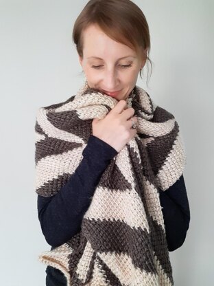 Herringbone Tunisian Crochet Wrap