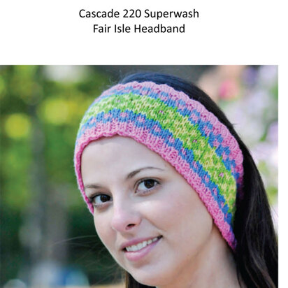 Fair Isle Headband in Cascade 220 Superwash - W296