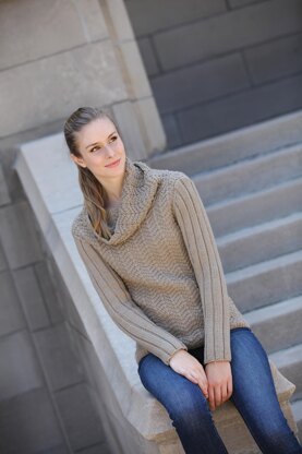 Herringbone Cowl Pullover