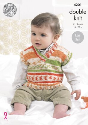 Baby Boys Sweaters and Tank Top in King Cole Cherish & Cherished DK - 4201 - Downloadable PDF