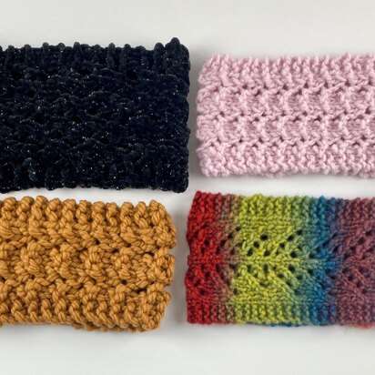4 lace knit headbands