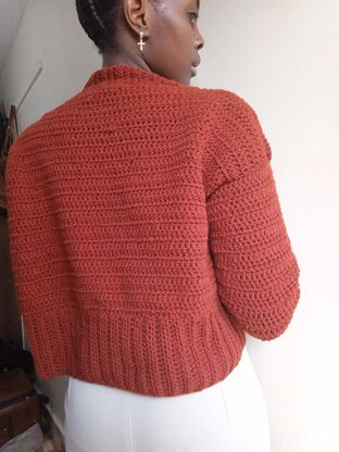 Crochet bomber cardigan