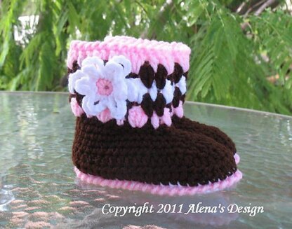 Crochet Brown Toddler Booties