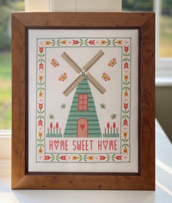 Historical Sampler Company Windmill Home Sweet Home Cross Stitch Kit