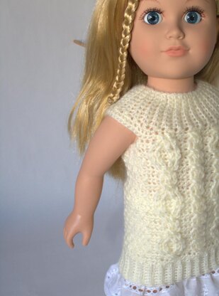 Cobblestones and Cables Sweater Dress for 18" Doll