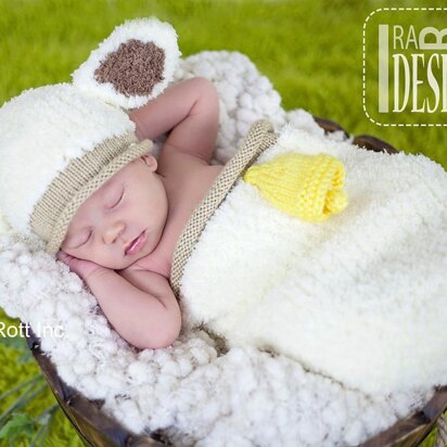 Baa-Baa Baby Lamb Knit Baby Hat Set