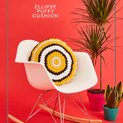 Elipse Puffy Cushion - Free Crochet Pattern For Home in Paintbox Yarns Simply Chunky