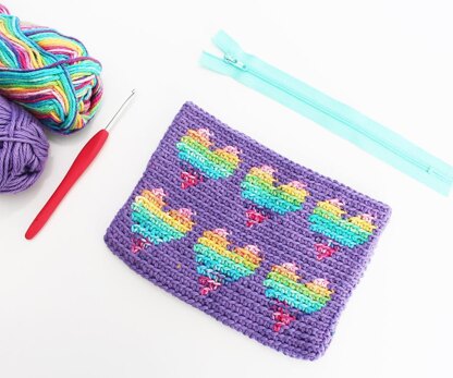 Rainbow Hearts Pouch