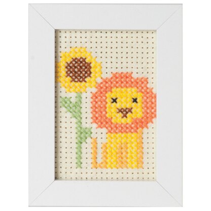 Groves & Banks Lion Cross Stitch Kit with Frame - 12cm x 16cm