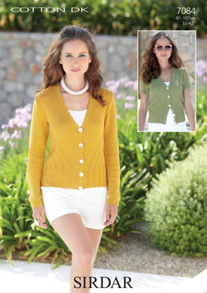 Women's Cardigans in Sirdar Cotton DK - 7084 - Downloadable PDF