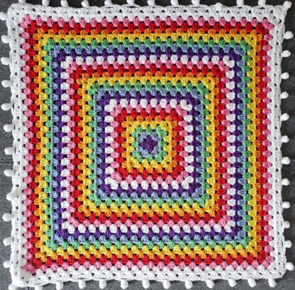 Rainbow Granny Square Baby Blanket