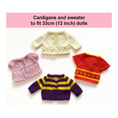 Cardigans and sweater for 13 inch dolls 19095