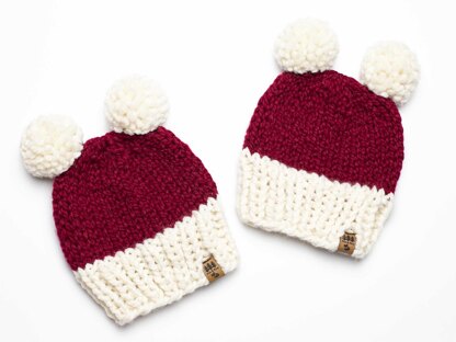 Santa Double Pom Christmas Hat