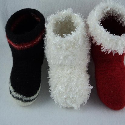 Kids Boot Slipper Felted Knit Pattern