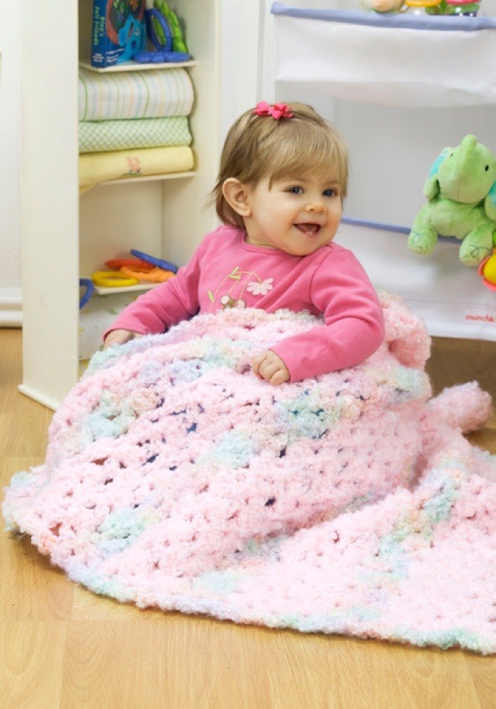 Sweet Dreams Crochet Blanket in Red Heart Baby Clouds LW1804