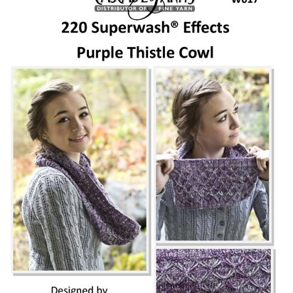 Effects Purple Thistle Cowl in Cascade Yarns 220 Superwash® - W617 - Downloadable PDF